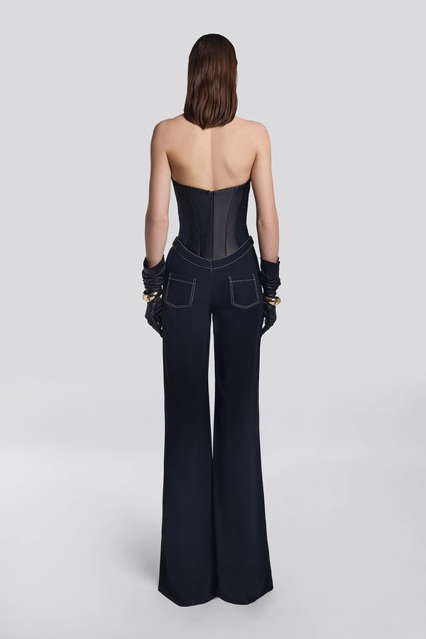 Black Corset Jersey Jumpsuit