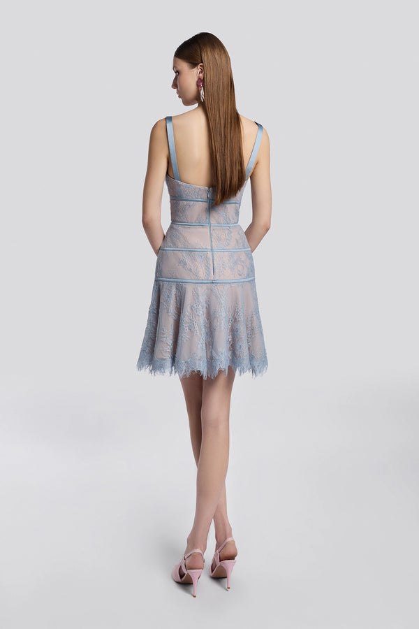 Powder Blue Corset Mini Dress