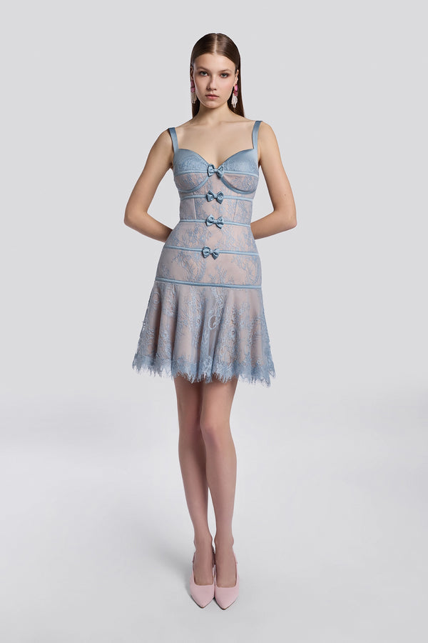 Powder Blue Corset Mini Dress